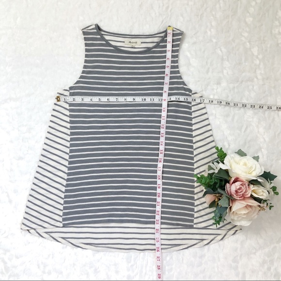 Madewell l Forward Seam Stripe Gray white tank top - Picture 8 of 8